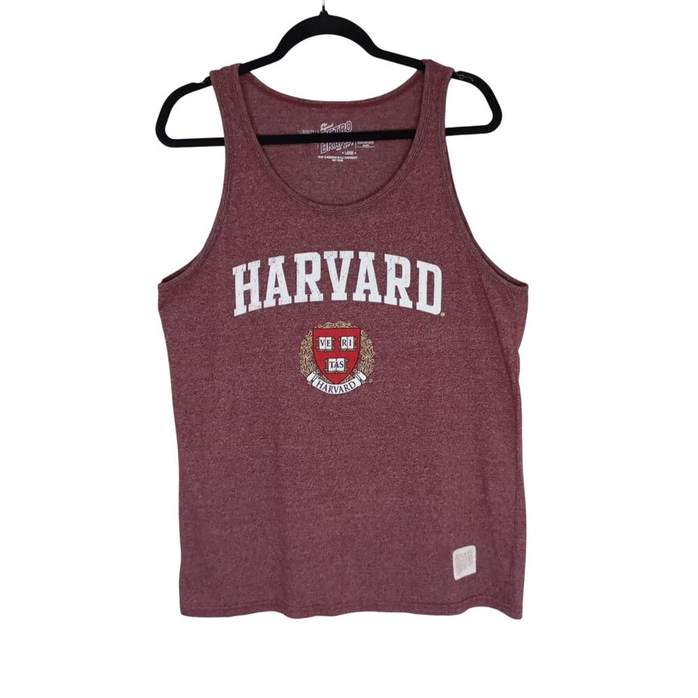 Harvard Tank Top Retro Brand Maroon Mens Large Blend